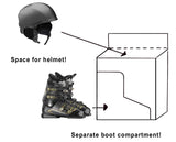 BRUBAKER "Champion" - Ski Boot Bag and Ski Bag for 1 Pair of Ski, Poles, Boots and Helmet - Black Green