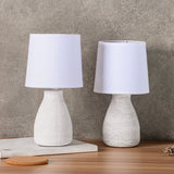 BRUBAKER Table or Bedside Lamps - White - Ceramic Base In Stone Finish - 11 Inches - Pack of 1 or 2