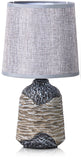 BRUBAKER Table or Bedside Lamps - Gray/Dark Gray - Ceramic Base In Two-Tone Stone Finish - 10.8 Inches - Pack of 1 or 2