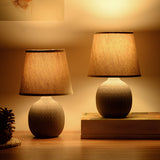 BRUBAKER Table or Bedside Lamps - Beige/Light Gray - Ceramic Base in Two Tone Matt Finish - 11.2 Inches - Pack of 1 or 2