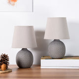 BRUBAKER Table or Bedside Lamps - Beige/Light Gray - Ceramic Base in Two Tone Matt Finish - 11.2 Inches - Pack of 1 or 2