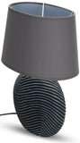 BRUBAKER Table or Bedside Lamps - Anthracite Gray - Ceramic Base In Two-Tone, Matt Finish - 15 Inches - Pack of 1 or 2