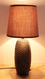 BRUBAKER Table or Bedside Lamps - Anthracite Gray - Ceramic Base In Two-Tone, Matt Finish - 15 Inches - Pack of 1 or 2