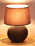 BRUBAKER Table or Bedside Lamps - Anthracite Gray - Ceramic Base In Two-Tone, Matt Finish - 15 Inches - Pack of 1 or 2
