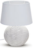 2-Pack BRUBAKER Table or Bedside Lamps - White - Ceramic Base in Two-Tone, Matte Finish - 15 Inches