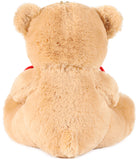 BRUBAKER Teddy Plush Bear With Red Heart - I Love You - 9.84 Inches - Cuddly Toy - Stuffed Animal - Brown