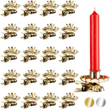 BRUBAKER Tree Candle Holders for Christmas Tree - Gold or Silver - Traditional Vintage Candle Holders with Clip
