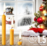 BRUBAKER 100% Pure Beeswax Christmas Tree Candles for Pyramids & Chimes - Honey colour - Pack of 20 in a Gift Box