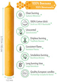 Eika Premium 100% Beeswax Tree Candles - Pack of 20 Honey Colored Natural Christmas Wax Candles for Pyramids, Carousels & Chimes - Made in Europe
