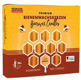 BRUBAKER 10% Beeswax Christmas Tree Candles for Pyramids Angel Chimes - Honey coloured - Pack of 20 in a Gift Box