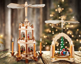 Eika Premium 10% Beeswax Tree Candles - Pack of 20 Honey Colored Natural Christmas Wax Candles for Pyramids, Carousels & Chimes - Made in Europe