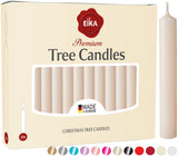 Eika Premium Christmas Tree Candles - Set of 20 Traditional Christmas Wax Candles for Pyramids, Carousels & Chimes - Made in Europe - Solid Colored - Champagne