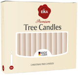 Eika Premium Christmas Tree Candles - Set of 20 Traditional Christmas Wax Candles for Pyramids, Carousels & Chimes - Made in Europe - Solid Colored - Champagne