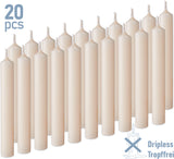 BRUBAKER Mini Taper Candles 20 pcs - Champagne - 3.75 x 0.5 Inches Unscented Candles for Rituals, Spells, Witchcraft, Wedding, Home Decor and Party