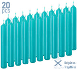 BRUBAKER Mini Taper Candles 20 pcs - Turquoise - 3.75 x 0.5 Inches Unscented Candles for Rituals, Spells, Witchcraft, Wedding, Home Decor and Party