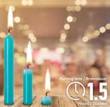 BRUBAKER Mini Taper Candles 20 pcs - Turquoise - 3.75 x 0.5 Inches Unscented Candles for Rituals, Spells, Witchcraft, Wedding, Home Decor and Party