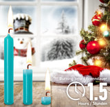 BRUBAKER Tree Candles - Pack of 20 - Turquoise - 3¾ x ½ Inches - Made in Europe - Christmas Wax Candles for Pyramids, Carousels & Chimes