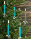 BRUBAKER Tree Candles - Pack of 20 - Turquoise - 3¾ x ½ Inches - Made in Europe - Christmas Wax Candles for Pyramids, Carousels & Chimes