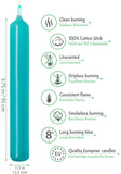 Eika Premium Christmas Tree Candles - Set of 20 Traditional Christmas Wax Candles for Pyramids, Carousels & Chimes - Made in Europe - Turquoise Metallic