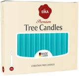 Eika Premium Christmas Tree Candles - Set of 20 Traditional Christmas Wax Candles for Pyramids, Carousels & Chimes - Made in Europe - Turquoise Metallic