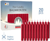 BRUBAKER Christmas Tree Candles for Pyramids & Chimes - Dark Red - Pack of 20 in a Gift Box