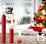 BRUBAKER Christmas Tree Candles for Pyramids & Chimes - Dark Red - Pack of 20 in a Gift Box