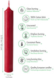 Eika Premium Christmas Tree Candles - Set of 20 Traditional Christmas Wax Candles for Pyramids, Carousels & Chimes - Made in Europe - Solid Colored - Dark Red
