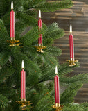 Eika Premium Christmas Tree Candles - Set of 20 Traditional Christmas Wax Candles for Pyramids, Carousels & Chimes - Made in Europe - Solid Colored - Dark Red