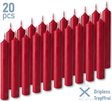 BRUBAKER Mini Taper Candles 20 pcs - Dark Red Bordeaux - 3.75 x 0.5 Inches Unscented Candles for Rituals, Spells, Witchcraft, Wedding, Home Decor and Party
