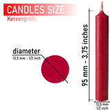 BRUBAKER Mini Taper Candles 20 pcs - Dark Red Bordeaux - 3.75 x 0.5 Inches Unscented Candles for Rituals, Spells, Witchcraft, Wedding, Home Decor and Party