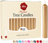 Eika Premium Christmas Tree Candles - Set of 20 Traditional Christmas Wax Candles for Pyramids, Carousels & Chimes - Made in Europe - Gold