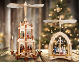 Eika Premium Christmas Tree Candles - Set of 20 Traditional Christmas Wax Candles for Pyramids, Carousels & Chimes - Made in Europe - Gold