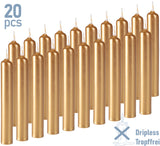 BRUBAKER Mini Taper Candles 20 pcs - Gold - 3.75 x 0.5 Inches Unscented Candles for Rituals, Spells, Witchcraft, Wedding, Home Decor and Party