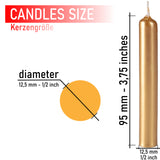 BRUBAKER Mini Taper Candles 20 pcs - Gold - 3.75 x 0.5 Inches Unscented Candles for Rituals, Spells, Witchcraft, Wedding, Home Decor and Party