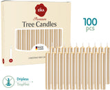 Eika Premium Christmas Tree Candles - Set of 20 Traditional Christmas Wax Candles for Pyramids, Carousels & Chimes - Made in Europe - Pale Gold Metallic