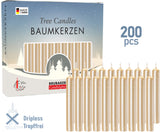 BRUBAKER Tree Candles - Pack of 20 - Pale Gold - 3¾ x ½ Inches - Made in Europe - Christmas Wax Candles for Pyramids, Carousels & Chimes