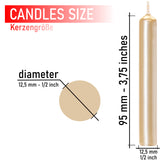 BRUBAKER Tree Candles - Pack of 20 - Pale Gold - 3¾ x ½ Inches - Made in Europe - Christmas Wax Candles for Pyramids, Carousels & Chimes