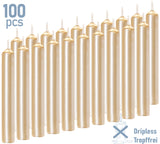 BRUBAKER Tree Candles - Pack of 20 - Pale Gold - 3¾ x ½ Inches - Made in Europe - Christmas Wax Candles for Pyramids, Carousels & Chimes
