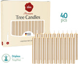 Eika Premium Christmas Tree Candles - Set of 20 Traditional Christmas Wax Candles for Pyramids, Carousels & Chimes - Made in Europe - Pale Gold Metallic