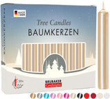 BRUBAKER Tree Candles - Pack of 20 - Pale Gold - 3¾ x ½ Inches - Made in Europe - Christmas Wax Candles for Pyramids, Carousels & Chimes