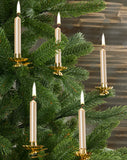 BRUBAKER Tree Candles - Pack of 20 - Pale Gold - 3¾ x ½ Inches - Made in Europe - Christmas Wax Candles for Pyramids, Carousels & Chimes