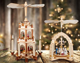 BRUBAKER Tree Candles - Pack of 20 - Pale Gold - 3¾ x ½ Inches - Made in Europe - Christmas Wax Candles for Pyramids, Carousels & Chimes