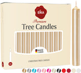 Eika Premium Christmas Tree Candles - Set of 20 Traditional Christmas Wax Candles for Pyramids, Carousels & Chimes - Made in Europe - Pale Gold Metallic
