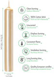 Eika Premium Christmas Tree Candles - Set of 20 Traditional Christmas Wax Candles for Pyramids, Carousels & Chimes - Made in Europe - Pale Gold Metallic