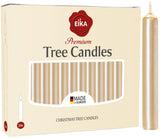 Eika Premium Christmas Tree Candles - Set of 20 Traditional Christmas Wax Candles for Pyramids, Carousels & Chimes - Made in Europe - Pale Gold Metallic