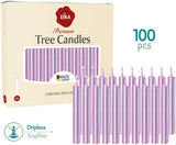 Eika Premium Christmas Tree Candles - Set of 20 Traditional Christmas Wax Candles for Pyramids, Carousels & Chimes - Made in Europe - Lilac Metallic