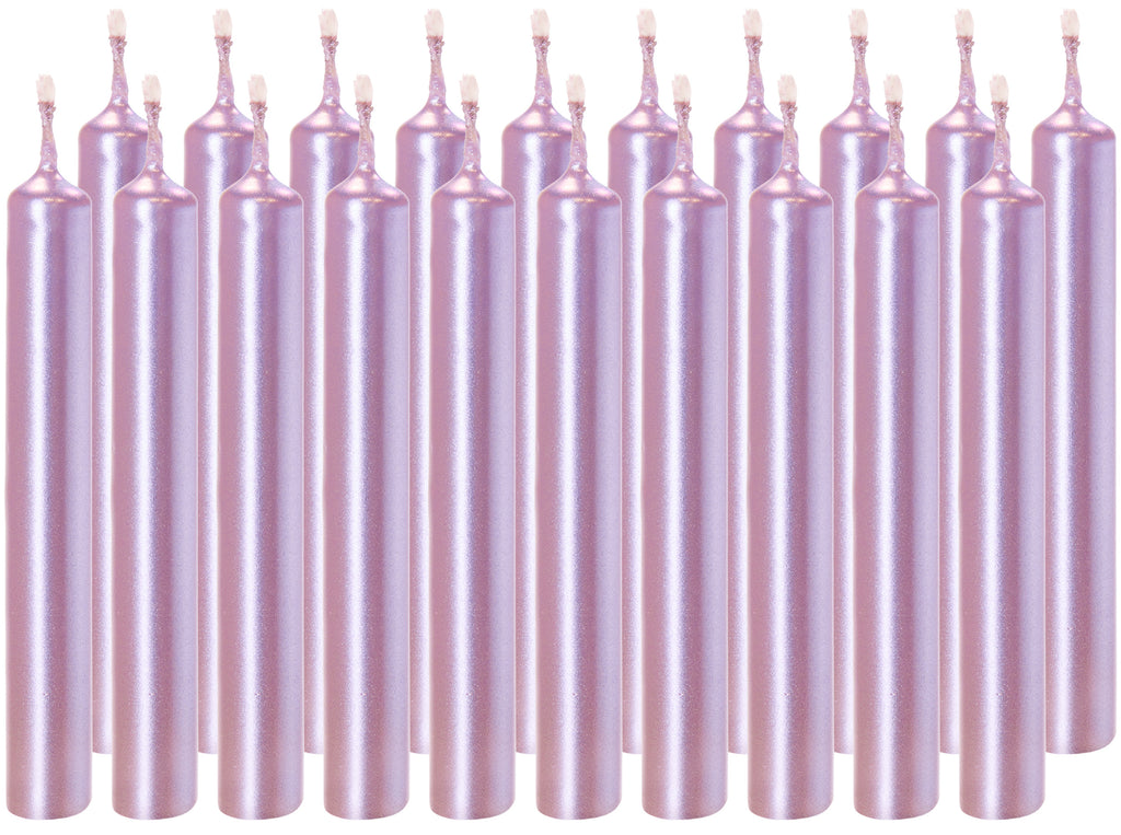 BRUBAKER Mini Taper Candles 20 pcs - Lilac - 3.75 x 0.5 Inches Unscented Candles for Rituals, Spells, Witchcraft, Wedding, Home Decor and Party
