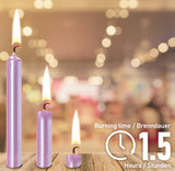 BRUBAKER Mini Taper Candles 20 pcs - Lilac - 3.75 x 0.5 Inches Unscented Candles for Rituals, Spells, Witchcraft, Wedding, Home Decor and Party