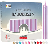 BRUBAKER Tree Candles - Pack of 20 - Purple - 3¾ x ½ Inches - Made in Europe - Christmas Wax Candles for Pyramids, Carousels & Chimes