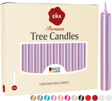 Eika Premium Christmas Tree Candles - Set of 20 Traditional Christmas Wax Candles for Pyramids, Carousels & Chimes - Made in Europe - Lilac Metallic